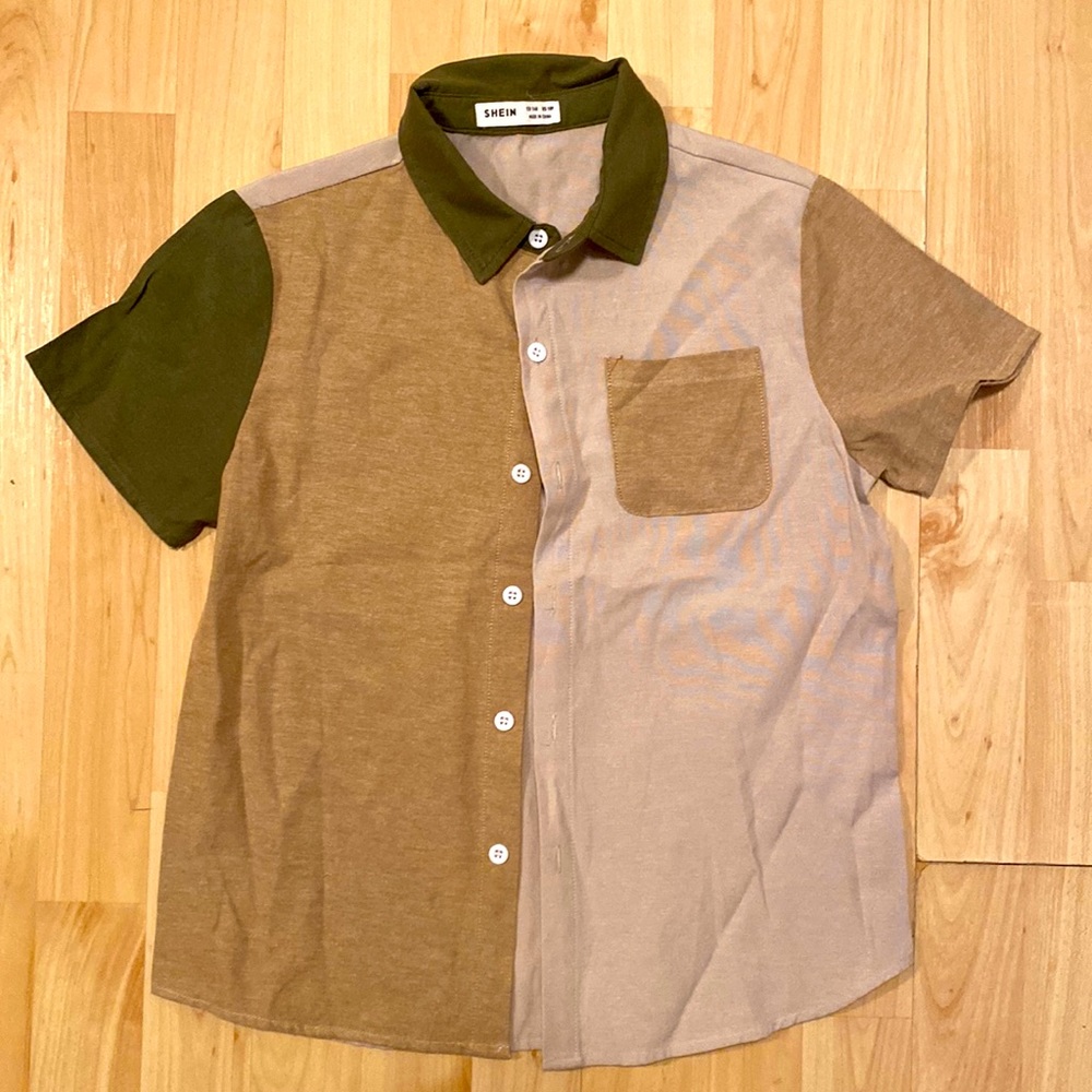 Shein, size 10 green and cream